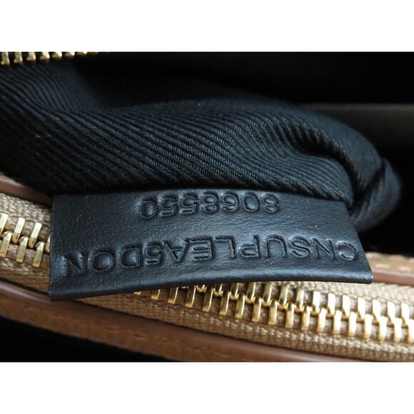 $1790 BURBERRY MD BANNER CAMEL TAN LEATHER CHECK LOGO SHOULDER MEDIUM TOTE BAG - Picture 11 of 13